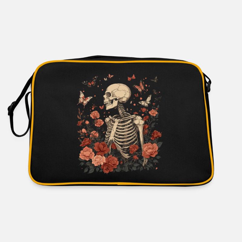 Skeleton Flowers Retro Bag