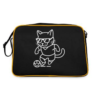 Chat avec des lunettes de soleil jouant au football : cool - Sac Retro - noir/or - Dos