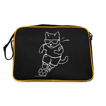 Chat Footballeur avec lunettes de soleil - Chat portant - Sac Retro - noir/or - Dos