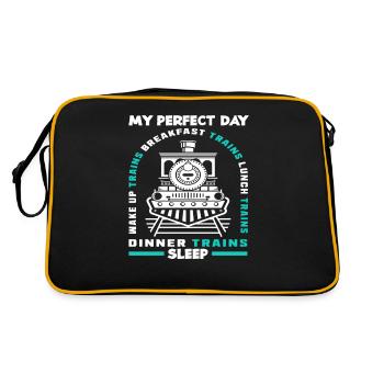 Ma journée parfaite avec les trains Petit-déjeuner Déjeuner - Sac Retro - noir/or - Dos