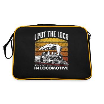 I Put The Loco In Locomotive - Retro Bag - black/gold - Back