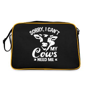 Désolé, mes vaches ont besoin de moi - Sac Retro - noir/or - Dos