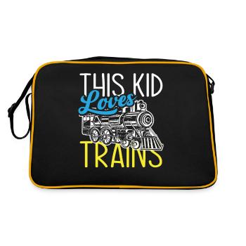 Ce gamin aime les trains, les chemins de fer - Sac Retro - noir/or - Dos