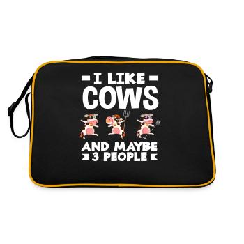 J’aime les vaches et peut-être trois personnes - Sac Retro - noir/or - Dos