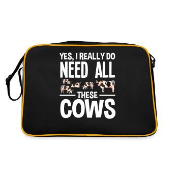 Ouais, j’ai besoin de toutes ces vaches - Sac Retro - noir/or - Dos