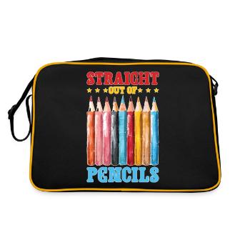 Straight Out Of Pencils 2 - Retro Tasche - Schwarz/Gold - Hinten