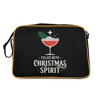 Filled With Christmas Spirit Cocktail Kunst - Retro Tasche - Schwarz/Gold - Hinten