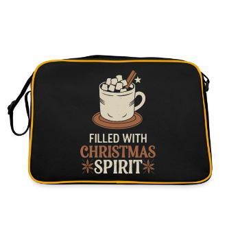 Filled with Christmas spirit and hot - Retro Bag - black/gold - Back