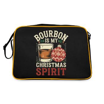 Bourbon Ist Mein Weihnachtsgeist - Retro Tasche - Schwarz/Gold - Hinten