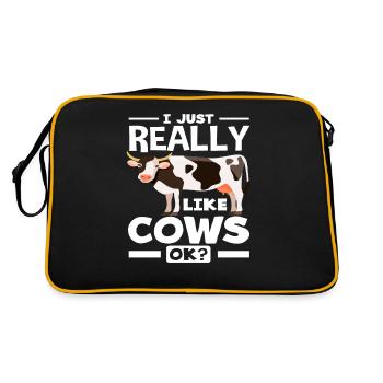 J’aime beaucoup les vaches ok fan de vache - Sac Retro - noir/or - Dos