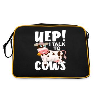 ! Je parle aux vaches drôle de vache - Sac Retro - noir/or - Dos