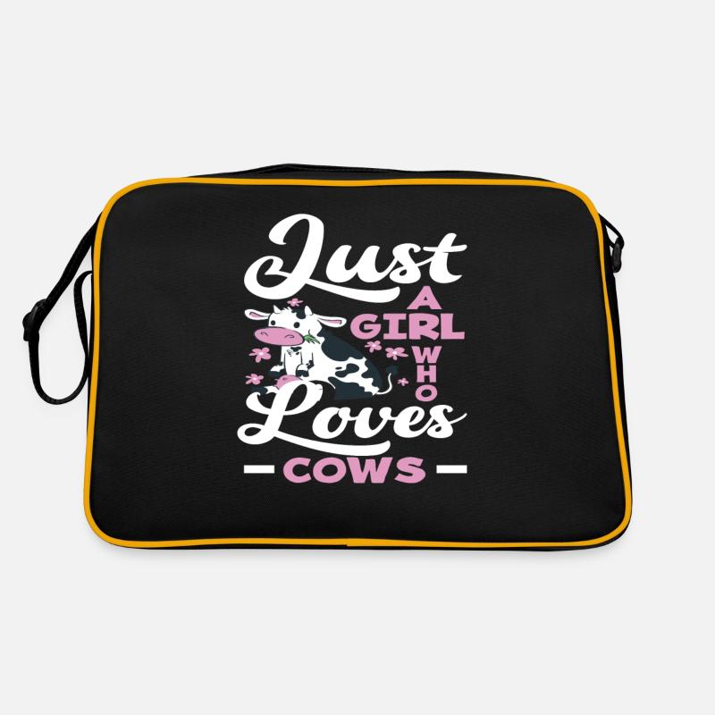 Ein Mädchen Das Kühe Liebt Retro Tasche