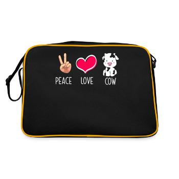 Paix amour vache illustration - Sac Retro - noir/or - Dos