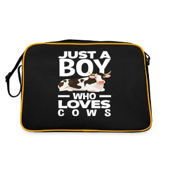 Un garçon qui aime les vaches - Sac Retro - noir/or - Dos