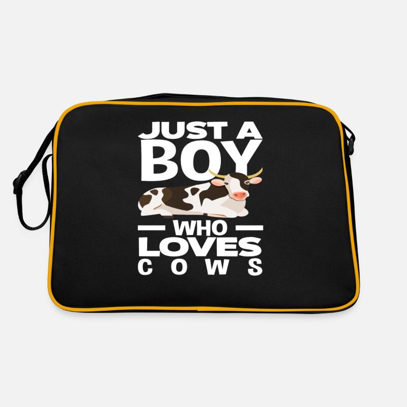 A boy who loves cows Retro Bag