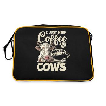 J’ai juste besoin de café et de mes vaches - Sac Retro - noir/or - Dos