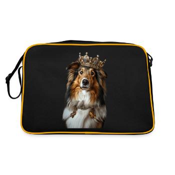 Shetland Sheepdog - Retro Tasche - Schwarz/Gold - Hinten