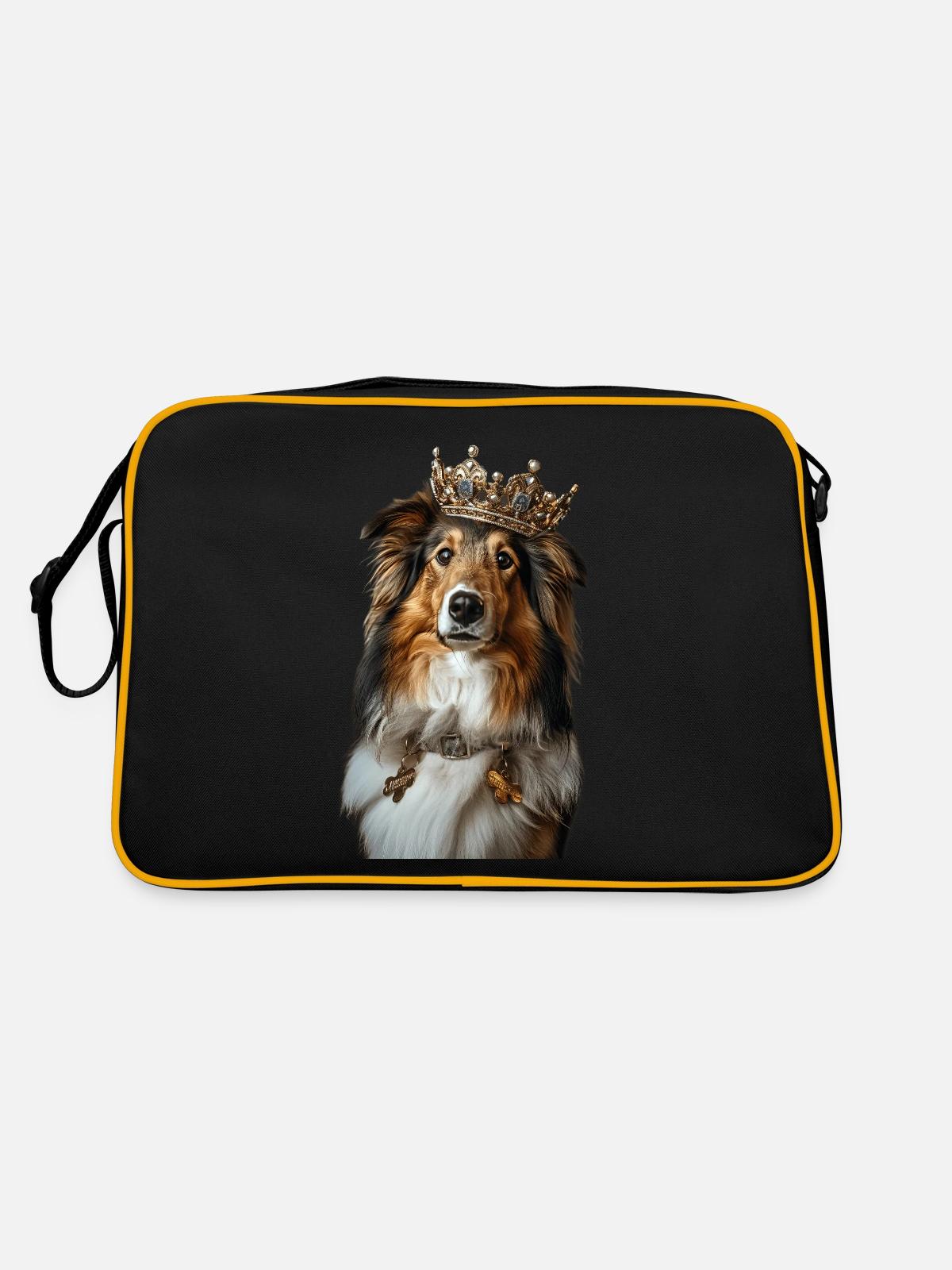 Shetland Sheepdog - Retro Bag - black/gold - Back