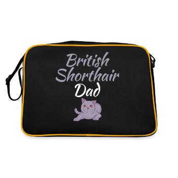 British Shorthair Gifts - Retro Tasche - Schwarz/Gold - Hinten