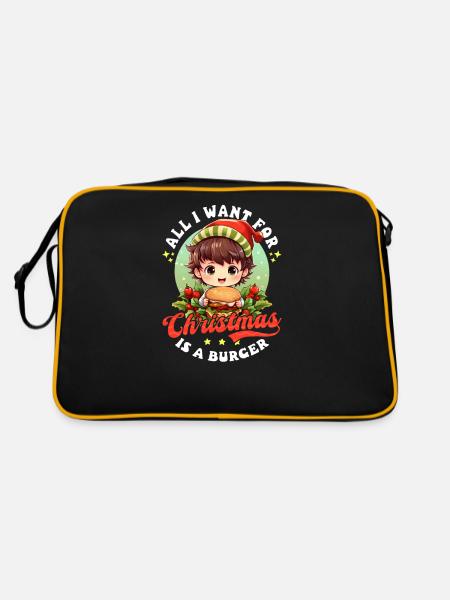 Burger Noël Want Is Burger - Sac Retro - noir/or - Dos