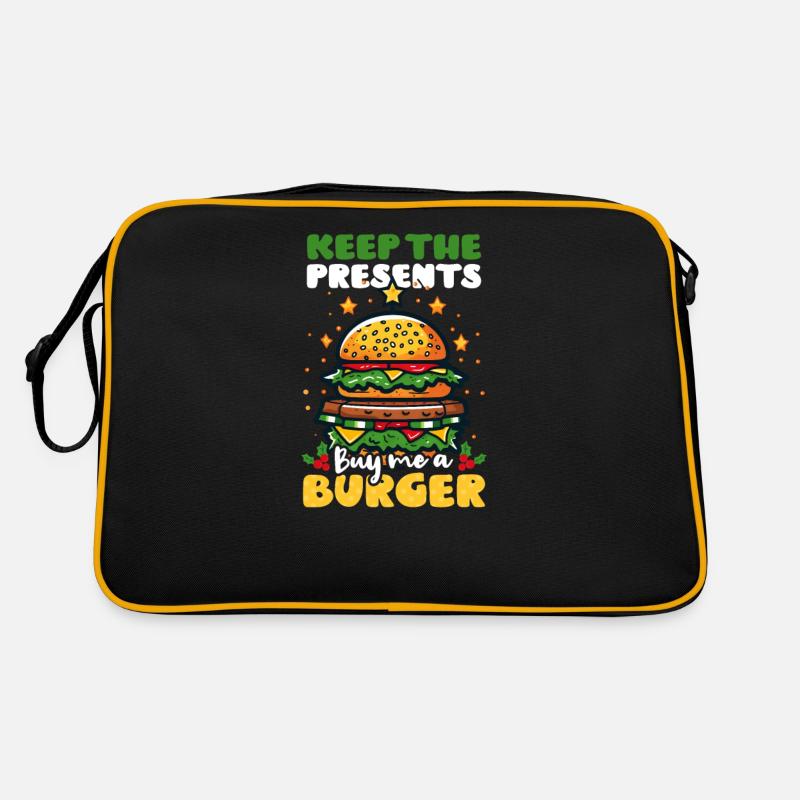 Burger Weihnachten Geschenke behalten Ich will Burger Retro Tasche