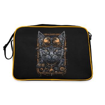 Steam Punk Art Funky Steampunk - Retro Tasche - Schwarz/Gold - Hinten