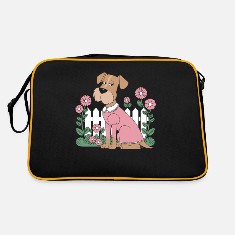 Chien Cottagecore dans le jardin fleuri Sac Retro