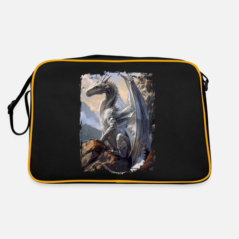 Drachen - Retro Tasche - Schwarz/Gold