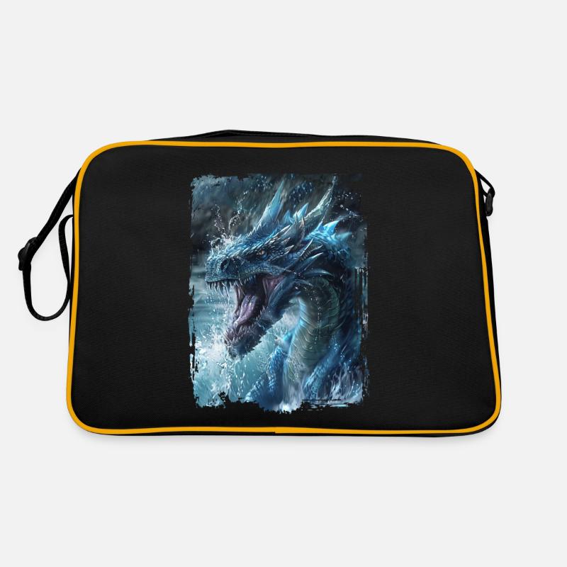 Drachen - Retro Tasche - Schwarz/Gold
