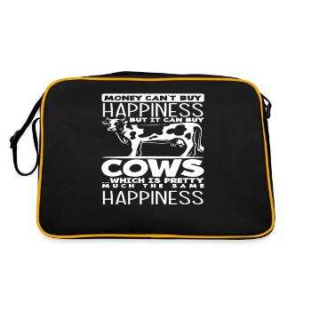 Le bonheur ne s’achète pas, mais les vaches le sont - Sac Retro - noir/or - Dos