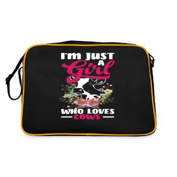 Je suis juste une fille qui aime les vaches - Sac Retro - noir/or - Dos
