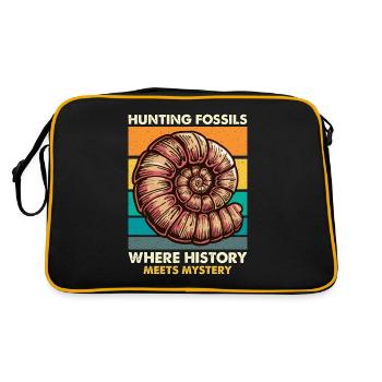 Fossil Hunter Hunting Fossils Where Paleontology - Retro Bag - black/gold - Back