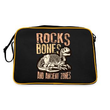 Fossil Hunter Rocks Bones And Fossil Collecting - Retro Bag - black/gold - Back
