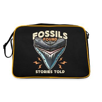 Fossil Hunter Fossils Found Stories Told Geologist - Retro Bag - black/gold - Back