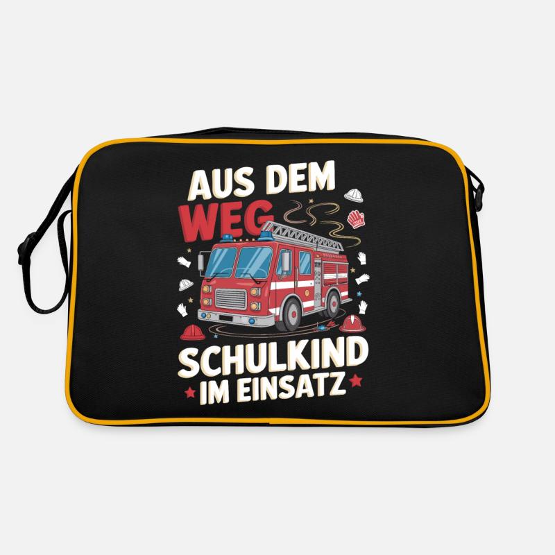 Aus dem Weg Schulkind im Einsatz Einschulung Retro Tasche
