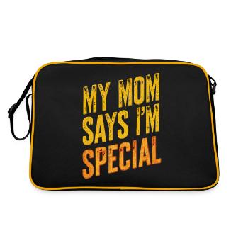My mom says I'm special – sarcastic - Retro Bag - black/gold - Back