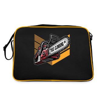 Tree Surgeon Tree Climbing Arborist Woodworker - Retro Tasche - Schwarz/Gold - Hinten