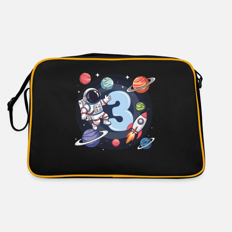 3rd Birthday Boys 3 Years Astronaut Birthday Retro Bag