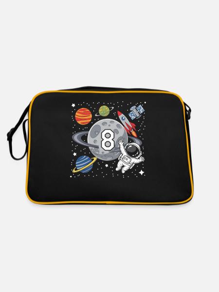8ème anniversaire Garçons 8 ans Astronaute Anniversaire - Sac Retro - noir/or - Dos