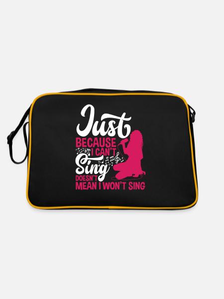 Nur Weil Ich Nicht Singen Kann Heißt Nicht Karaoke - Retro Tasche - Schwarz/Gold - Hinten