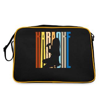 Karaoke Singer Silhouette Retro - Retro Bag - black/gold - Back