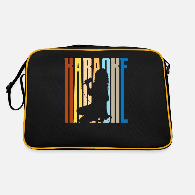 Karaoke Sänger Silhouette Retro Retro Tasche