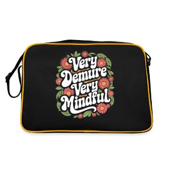 Very modest very mindful floral motif - Retro Bag - black/gold - Back