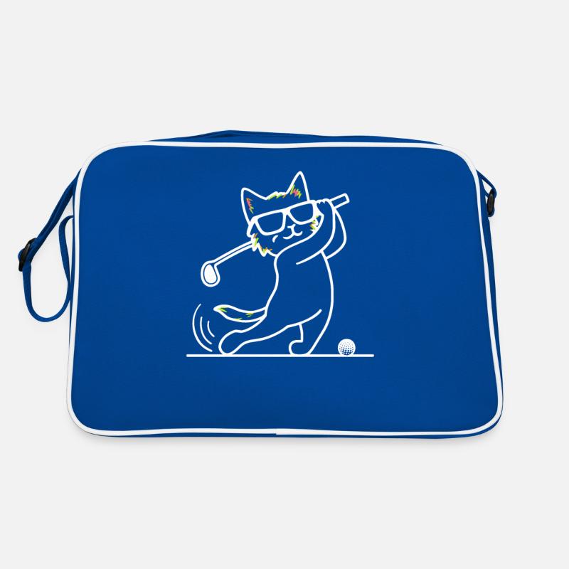 Chat avec des lunettes de soleil jouant au golf Sac Retro