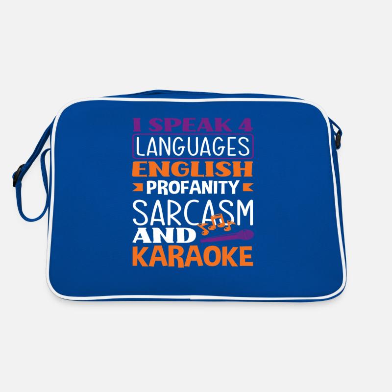 4 langues Anglais Jurons Sarcasme Karaoké Sac Retro
