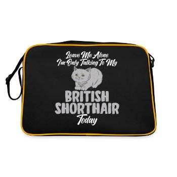 British Shorthair Gifts - Retro Tasche - Schwarz/Gold - Hinten