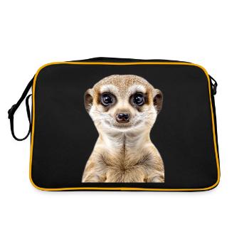 Erdmännchen - Retro Tasche - Schwarz/Gold - Hinten