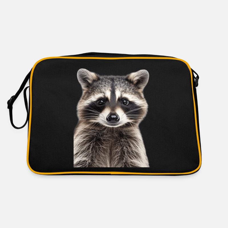 Waschbär - Retro Tasche - Schwarz/Gold