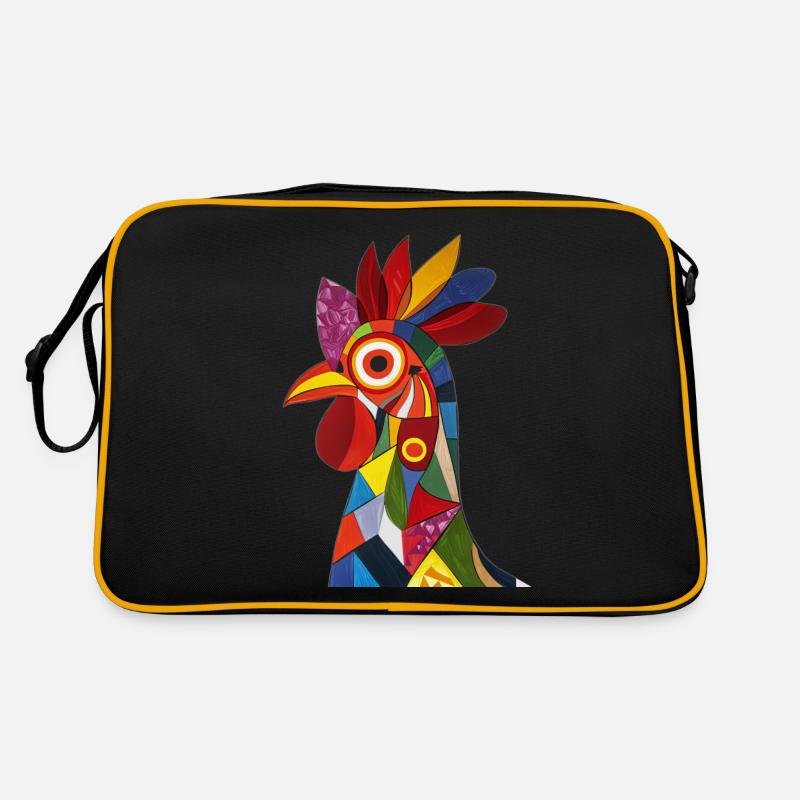 Huhn - Retro Tasche - Schwarz/Gold