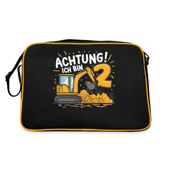 2ème anniversaire garçon 2 ans excavatrice chantier - Sac Retro - noir/or - Dos